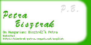 petra bisztrak business card